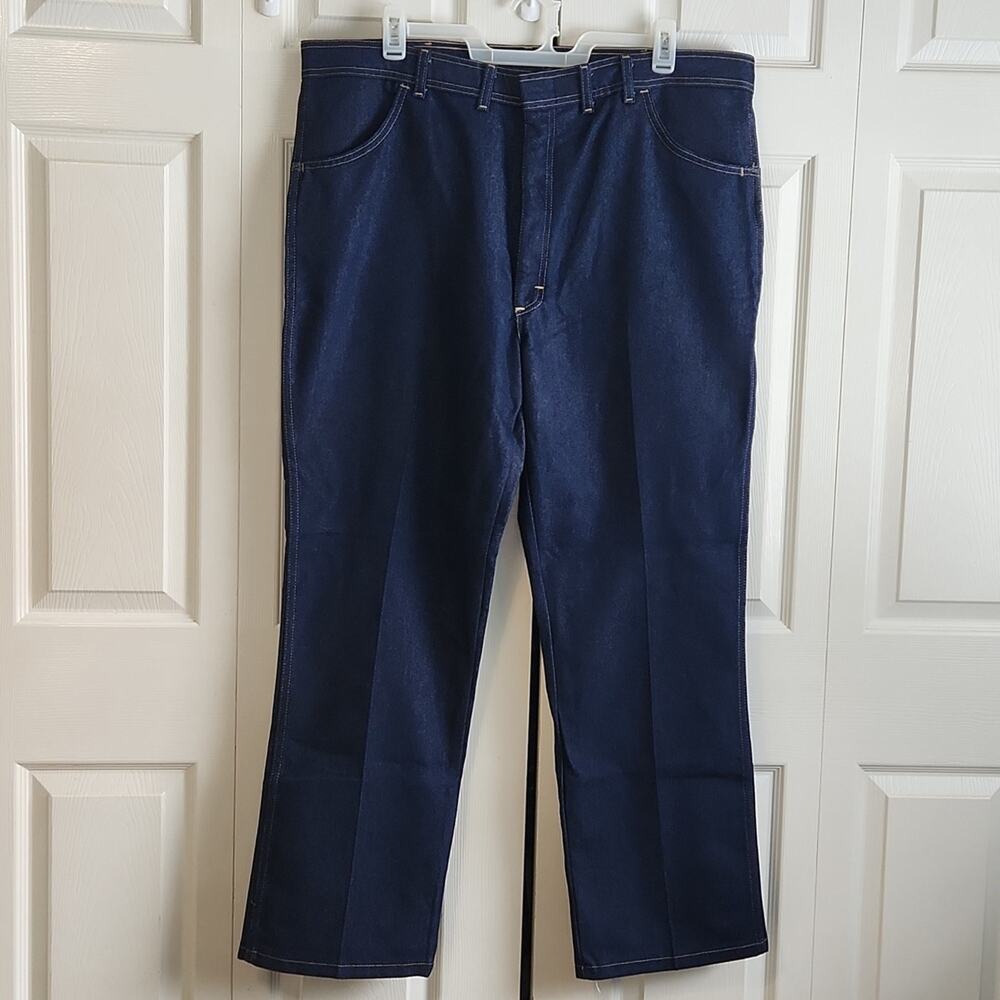 Wrangler Men's Dark Wash Flex Fit Waist Regular Fit Jeans Size 44 X 32‎ Zip Hook